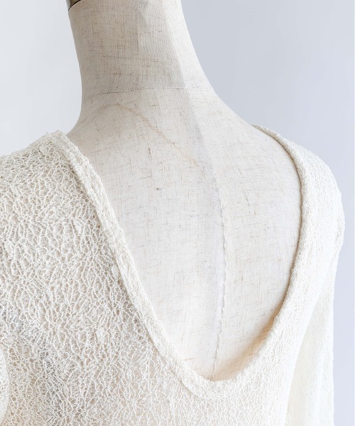 EN NEUME（エンノイム）の「Mesh Lace Open Back Top（Tシャツ/カットソー・レディース・ブラック/アイボリー・FREE）」の20枚目の写真