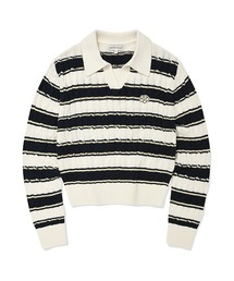 WOMEN'S CABLE OPEN COLLAR PULLOVER