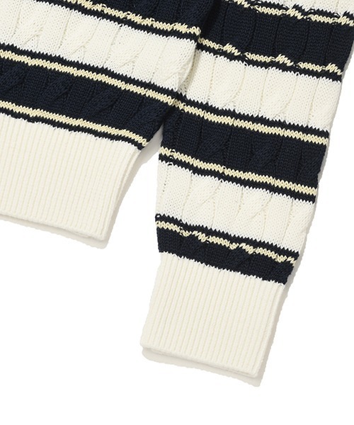 Wacky WiLLy(ワッキーウィリー)の「WOMEN'S CABLE OPEN COLLAR PULLOVER(ニット/セーター・レディース・ネイビー/イエロー/アイボリー/スカイブルー系・SMALL/MEDIUM/LARGE)」の9枚目の写真