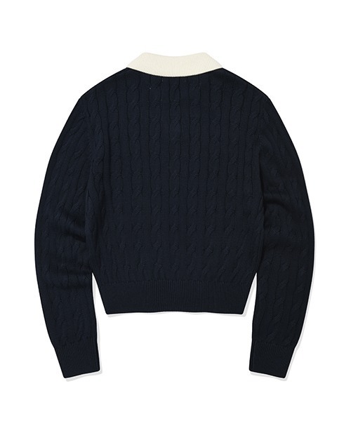 Wacky WiLLy(ワッキーウィリー)の「WOMEN'S CABLE OPEN COLLAR PULLOVER(ニット/セーター・レディース・ネイビー/イエロー/アイボリー/スカイブルー系・SMALL/MEDIUM/LARGE)」の11枚目の写真