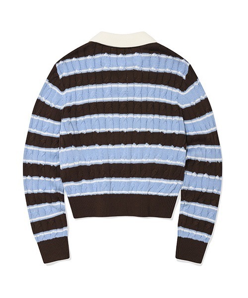 Wacky WiLLy(ワッキーウィリー)の「WOMEN'S CABLE OPEN COLLAR PULLOVER(ニット/セーター・レディース・ネイビー/イエロー/アイボリー/スカイブルー系・SMALL/MEDIUM/LARGE)」の16枚目の写真
