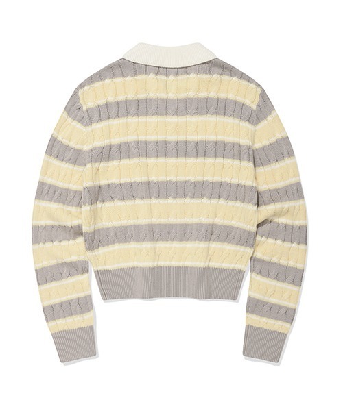 Wacky WiLLy(ワッキーウィリー)の「WOMEN'S CABLE OPEN COLLAR PULLOVER(ニット/セーター・レディース・ネイビー/イエロー/アイボリー/スカイブルー系・SMALL/MEDIUM/LARGE)」の21枚目の写真