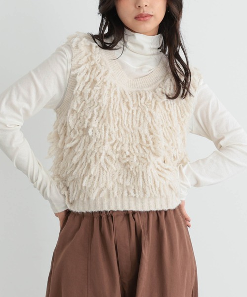 for/c(フォーシー)の「フリンジニットベスト【サスティナブル】(ニット/セーター・レディース・ライトベージュ/チャコール・L/M)」の13枚目の写真
