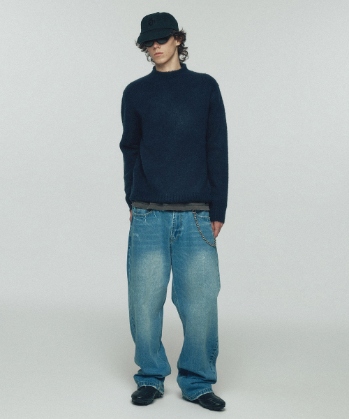 LEIRE（ルアール）の「ウールモヘアハーフネックニット[ネイビー]（ニット/セーター・メンズ・その他・MEDIUM/LARGE/X-LARGE）」の2枚目の写真