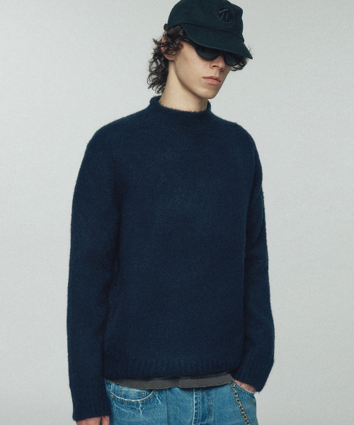 LEIRE（ルアール）の「ウールモヘアハーフネックニット[ネイビー]（ニット/セーター・メンズ・その他・MEDIUM/LARGE/X-LARGE）」の3枚目の写真