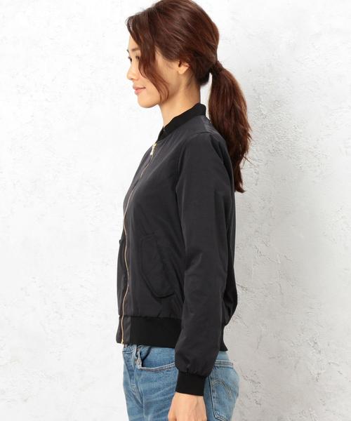 green label relaxing(グリーンレーベルリラクシング)の「○CB P コンパクトストレッチ MA-1 ブルゾン◆(MA-1・レディース・ブラック/オリーブ/ネイビー・34/36/38/40/42/44)」の17枚目の写真