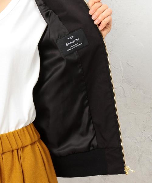 green label relaxing(グリーンレーベルリラクシング)の「○CB P コンパクトストレッチ MA-1 ブルゾン◆(MA-1・レディース・ブラック/オリーブ/ネイビー・34/36/38/40/42/44)」の13枚目の写真