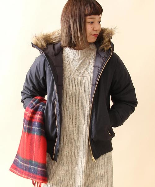 coen(コーエン)の「中綿フーデッドブルゾン(ミリタリージャケット・レディース・ダークグレー/オリーブ・LARGE/MEDIUM)」の1枚目の写真