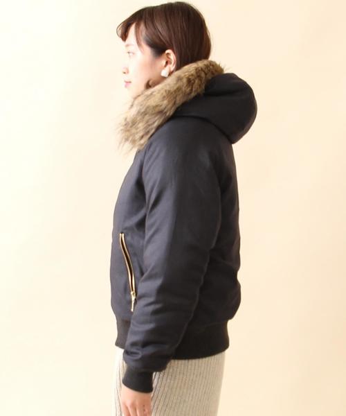 coen(コーエン)の「中綿フーデッドブルゾン(ミリタリージャケット・レディース・ダークグレー/オリーブ・LARGE/MEDIUM)」の16枚目の写真