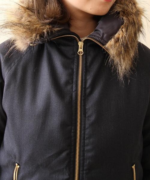 coen(コーエン)の「中綿フーデッドブルゾン(ミリタリージャケット・レディース・ダークグレー/オリーブ・LARGE/MEDIUM)」の17枚目の写真