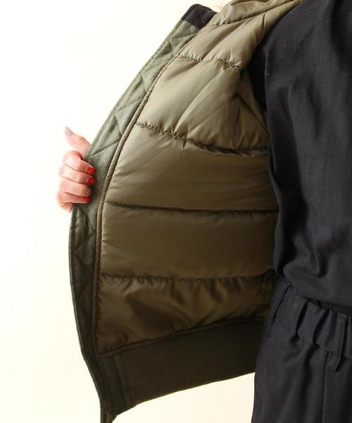 coen(コーエン)の「中綿フーデッドブルゾン(ミリタリージャケット・レディース・ダークグレー/オリーブ・LARGE/MEDIUM)」の4枚目の写真