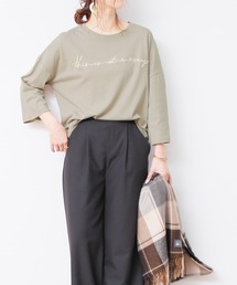 reca | ゆったりシルエット 筆記体 刺繍ロゴTシャツ(Tシャツ/カットソー)