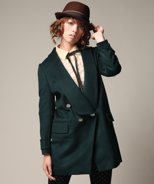 CROON A SONG（クルーンアソング）の「ショールカラーコート（その他アウター・レディース・ブラック/キャメル/ボルドー/ダークグリーン・36/38）」の3枚目の写真