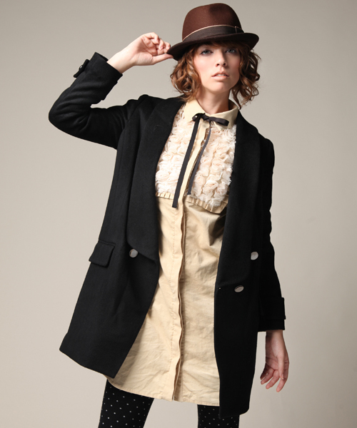 CROON A SONG（クルーンアソング）の「ショールカラーコート（その他アウター・レディース・ブラック/キャメル/ボルドー/ダークグリーン・36/38）」の5枚目の写真