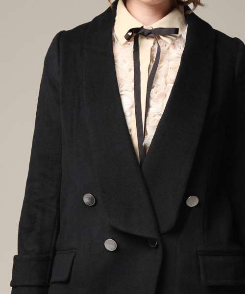 CROON A SONG（クルーンアソング）の「ショールカラーコート（その他アウター・レディース・ブラック/キャメル/ボルドー/ダークグリーン・36/38）」の12枚目の写真