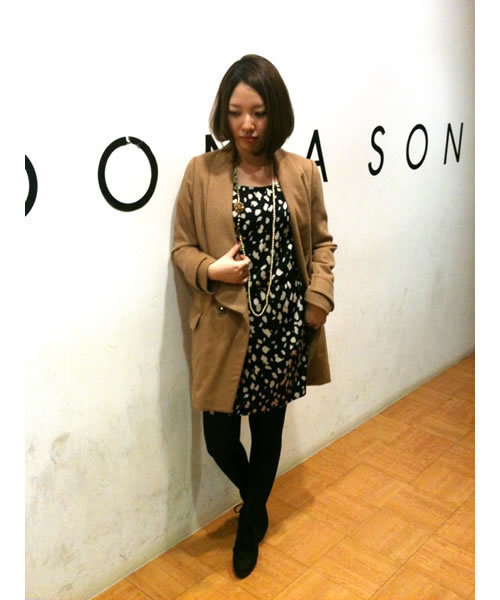 CROON A SONG（クルーンアソング）の「ショールカラーコート（その他アウター・レディース・ブラック/キャメル/ボルドー/ダークグリーン・36/38）」の10枚目の写真