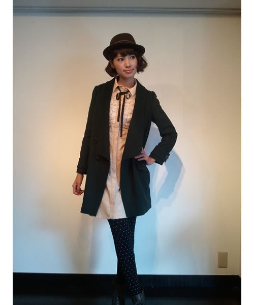 CROON A SONG（クルーンアソング）の「ショールカラーコート（その他アウター・レディース・ブラック/キャメル/ボルドー/ダークグリーン・36/38）」の13枚目の写真