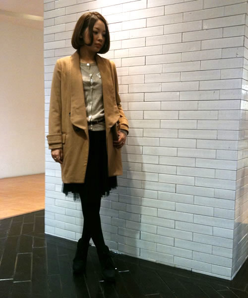 CROON A SONG（クルーンアソング）の「ショールカラーコート（その他アウター・レディース・ブラック/キャメル/ボルドー/ダークグリーン・36/38）」の11枚目の写真