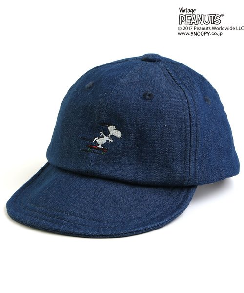 F.O.KIDS（エフオーキッズ）の「PEANUTS CAP(スヌーピー)（キャップ・キッズ・インディゴブルー/ブラウン/チェック/レッド/カーキ/ブラック・58/54/46/50）」の5枚目の写真