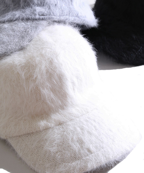 WEGO（ウィゴー）の「WEGO/アンゴラLOWキャップ（キャップ・レディース・ブラック/グレー/ホワイト・FREE）」の2枚目の写真