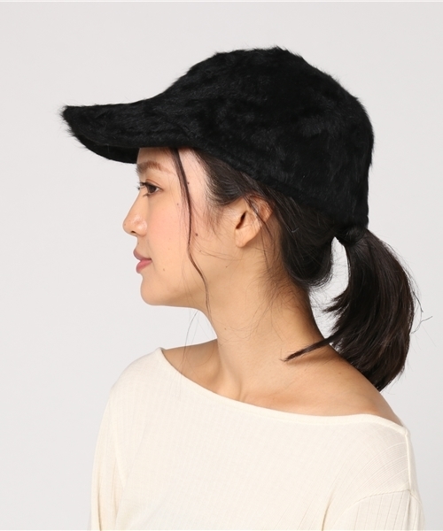 WEGO（ウィゴー）の「WEGO/アンゴラLOWキャップ（キャップ・レディース・ブラック/グレー/ホワイト・FREE）」の4枚目の写真