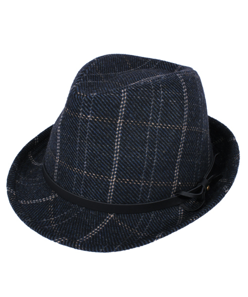 8(eight)(エイト)の「チェック 中折れ ハット 帽子(ハット・メンズ・ネイビー/グリーン・FREE)」の2枚目の写真