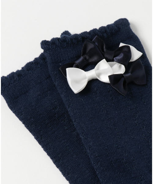 Catherine Cottage（キャサリンコテージ）の「フォーマルハイソックス（ソックス/靴下・キッズ・ホワイト/ネイビー・L/M/S/XS）」の4枚目の写真