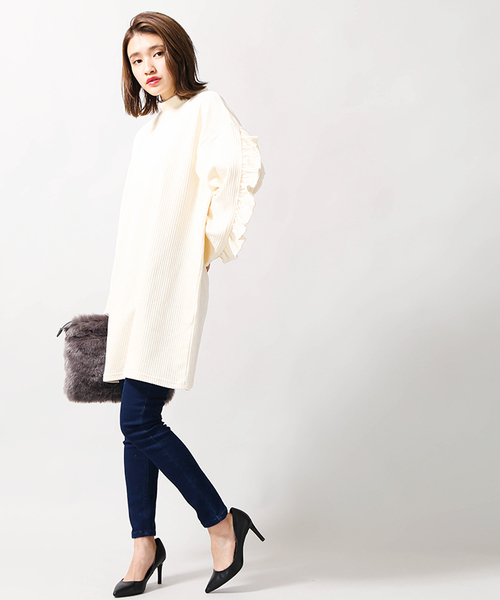 WEGO（ウィゴー）の「WEGO/カットコールフリルスリーブワンピース（ワンピース・レディース・ライトピンク/ブラック/オフホワイト・FREE）」の6枚目の写真