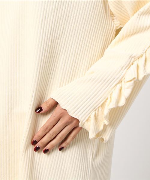 WEGO（ウィゴー）の「WEGO/カットコールフリルスリーブワンピース（ワンピース・レディース・ライトピンク/ブラック/オフホワイト・FREE）」の11枚目の写真