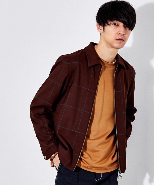 『STUDIOUS』ストゥディオス (1) チェック柄 ジップアップジャケット STUDIOUS』ストゥディオス (1) チェック柄 ジップアップジャケット