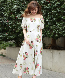 MIIA | 【WEB限定】ボタニカルフラワーワンピース(ワンピース)
