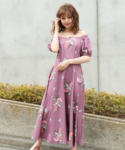 MIIA（ミーア）の「【WEB限定】ボタニカルフラワーワンピース（ワンピース・レディース・ピンク/グリーン/オフホワイト・FREE）」の4枚目の写真