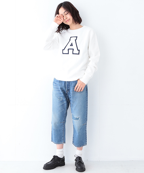 BEAMS BOY（ビームスボーイ）の「Sanca / USED クロップドデニム