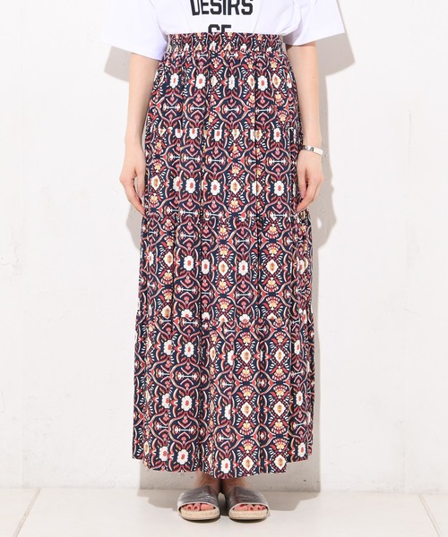 RIVE DROITE（リヴドロワ）の「オーナメントプリントマキシスカート-（スカート・レディース・オフホワイト/ネイビー・FREE）」の7枚目の写真