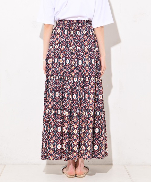 RIVE DROITE（リヴドロワ）の「オーナメントプリントマキシスカート-（スカート・レディース・オフホワイト/ネイビー・FREE）」の9枚目の写真