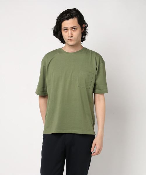 おしゃれスタ(オシャレスタ)の「ルーズシルエット半袖Tシャツ(IR)(Tシャツ/カットソー・メンズ・ベージュ/グレー/オリーブ/ピンク/ホワイト/ブラック・L/M)」の13枚目の写真