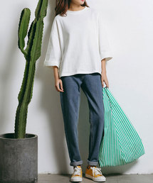 classicalelf | 裾スリット＆折り返し七分袖カットソーブラウス(Tシャツ/カットソー)