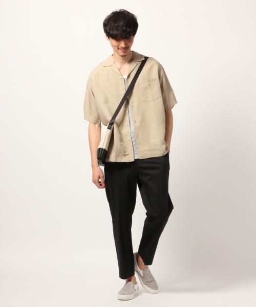 GLOBAL WORK(グローバルワーク)の「リネンオープンカラーシャツ半袖/789422(シャツ/ブラウス・メンズ・ミント/ホワイト系その他2/ベージュ/ダークブルー/レッド・SMALL/X-LARGE/MEDIUM/LARGE)」の9枚目の写真