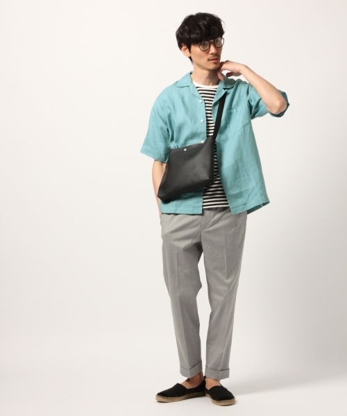 GLOBAL WORK(グローバルワーク)の「リネンオープンカラーシャツ半袖/789422(シャツ/ブラウス・メンズ・ミント/ホワイト系その他2/ベージュ/ダークブルー/レッド・SMALL/X-LARGE/MEDIUM/LARGE)」の11枚目の写真