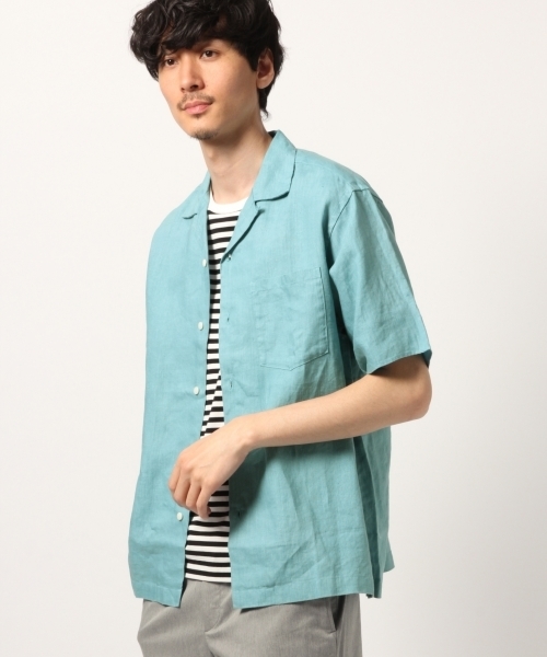 GLOBAL WORK(グローバルワーク)の「リネンオープンカラーシャツ半袖/789422(シャツ/ブラウス・メンズ・ミント/ホワイト系その他2/ベージュ/ダークブルー/レッド・SMALL/X-LARGE/MEDIUM/LARGE)」の16枚目の写真