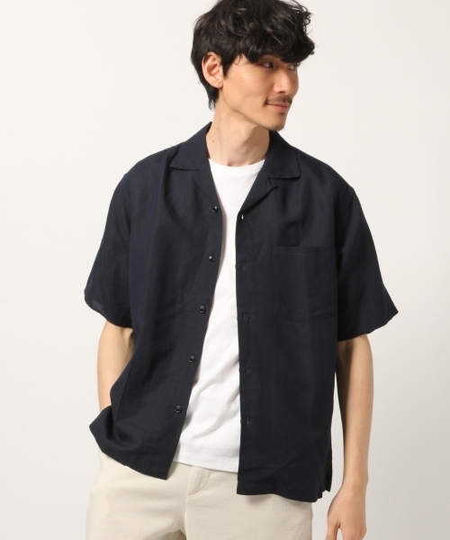 GLOBAL WORK(グローバルワーク)の「リネンオープンカラーシャツ半袖/789422(シャツ/ブラウス・メンズ・ミント/ホワイト系その他2/ベージュ/ダークブルー/レッド・SMALL/X-LARGE/MEDIUM/LARGE)」の7枚目の写真