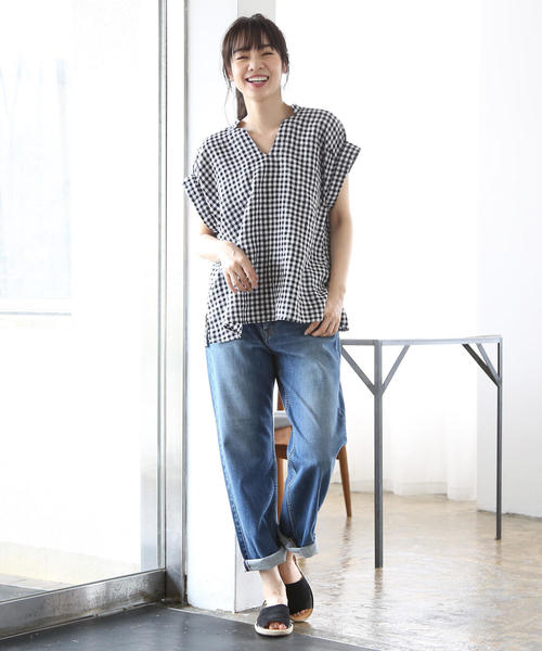 coen（コーエン）の「USA CTN ハイライズ5ポケットデニムパンツ（デニムパンツ・レディース・ネイビー/ブラック/ブルー・LARGE/SMALL/MEDIUM）」の8枚目の写真