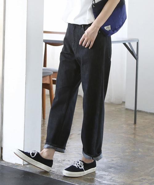 coen（コーエン）の「USA CTN ハイライズ5ポケットデニムパンツ（デニムパンツ・レディース・ネイビー/ブラック/ブルー・LARGE/SMALL/MEDIUM）」の4枚目の写真