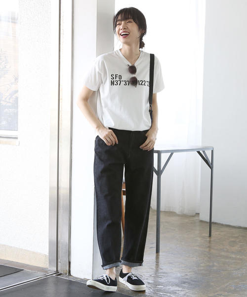 coen（コーエン）の「USA CTN ハイライズ5ポケットデニムパンツ（デニムパンツ・レディース・ネイビー/ブラック/ブルー・LARGE/SMALL/MEDIUM）」の16枚目の写真