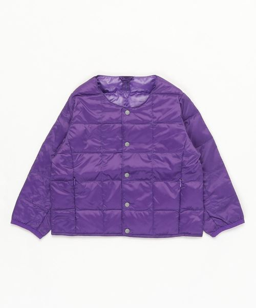 TAION(タイオン)の「【TAION】タイオン CREW NECK BUTTON DOWN JACKET KIDS(ダウンジャケット/コート)」|パープル