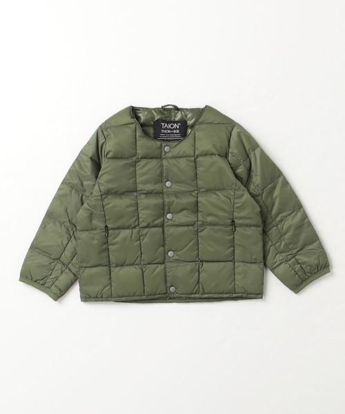 TAION(タイオン)の「【TAION】タイオン CREW NECK BUTTON DOWN JACKET KIDS(ダウンジャケット/コート・キッズ・ブラック/ベージュ/パープル/ネイビー/イエロー/レッド/グリーン/オリーブ/オレンジ系その他/ベージュ系その他/ラベンダー・100/110/120/130/140)」の5枚目の写真