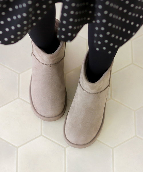 menue（メヌエ）の「完全防水 ムートンブーツ風 レインブーツ（ブーツ・レディース・ブラック/ダークブラウン/キャメル/グレイッシュベージュ・LL/3L/4L/S/M/L）」の7枚目の写真