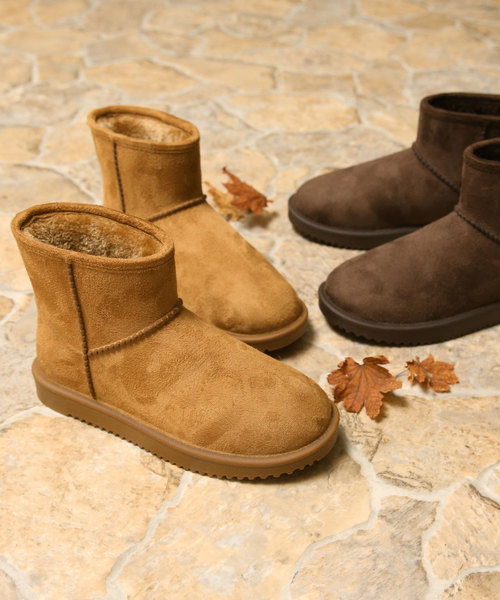 menue（メヌエ）の「完全防水 ムートンブーツ風 レインブーツ（ブーツ・レディース・ブラック/ダークブラウン/キャメル/グレイッシュベージュ・LL/3L/4L/S/M/L）」の10枚目の写真