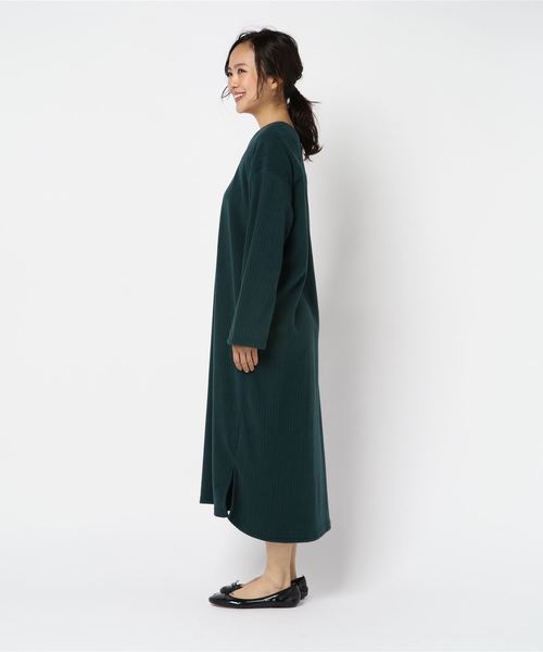 rps（アールピーエス）の「針抜き起毛Vネックワンピース（ワンピース・レディース・ブラック/ベージュ/グレー/ダークグリーン・M）」の5枚目の写真