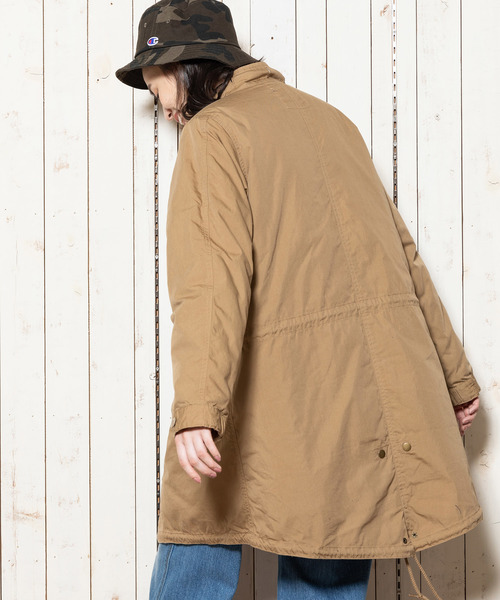 THE MORNING AFTER（ザ モーニング アフター）の「高密度コットンナイロン フード付き フィッシュテールコート / 裏ボアライナー脱着 モッズコート（モッズコート・レディース・ベージュ/カーキ・FREE）」の6枚目の写真
